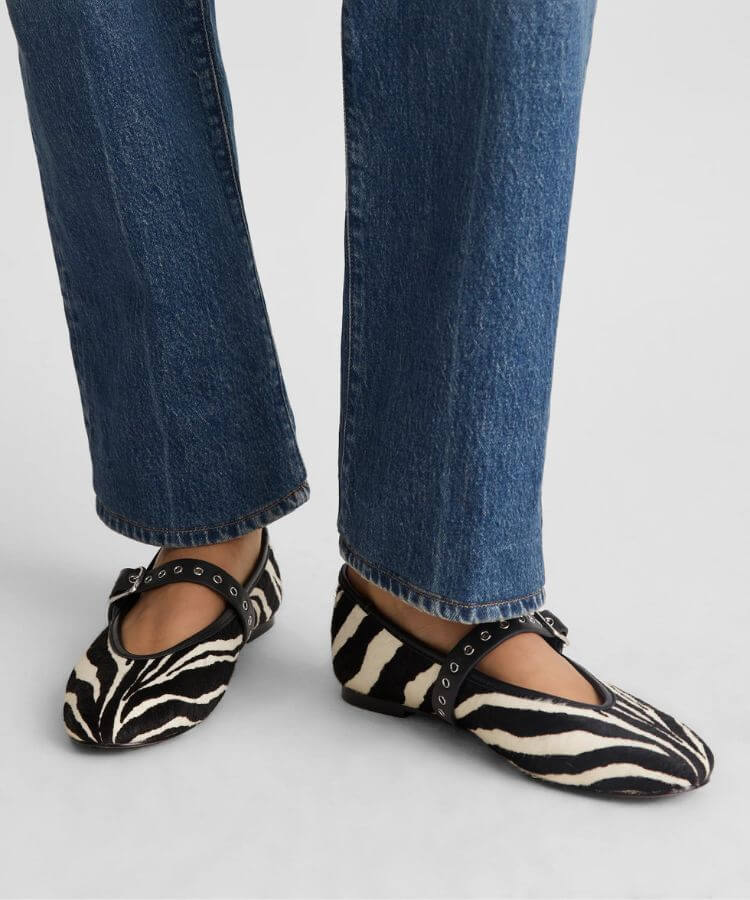 Madewell Zebra Mary Janes shoes