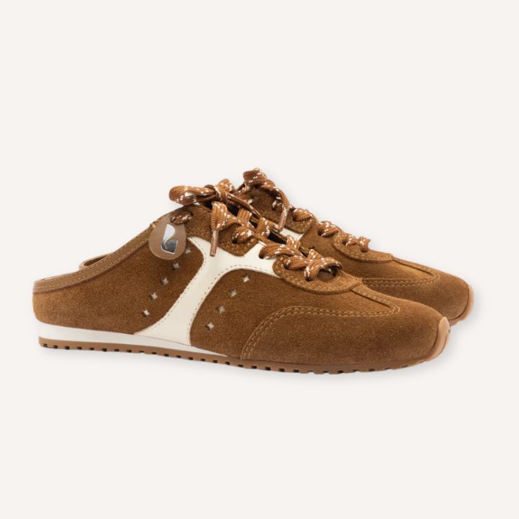 Larroudé Stella Mule in a structured, high-end design.