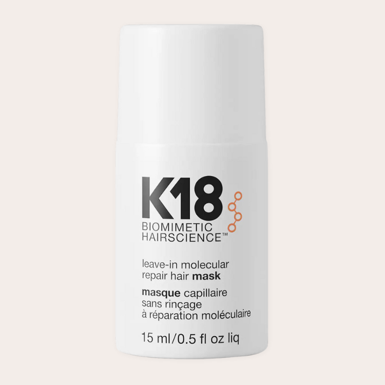 K18 Mini Leave-In Molecular Repair Hair Mask tube.