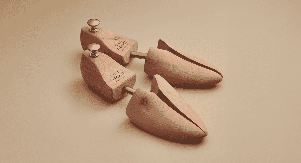 Charles Tyrwhitt branded wooden cedar shoe trees.