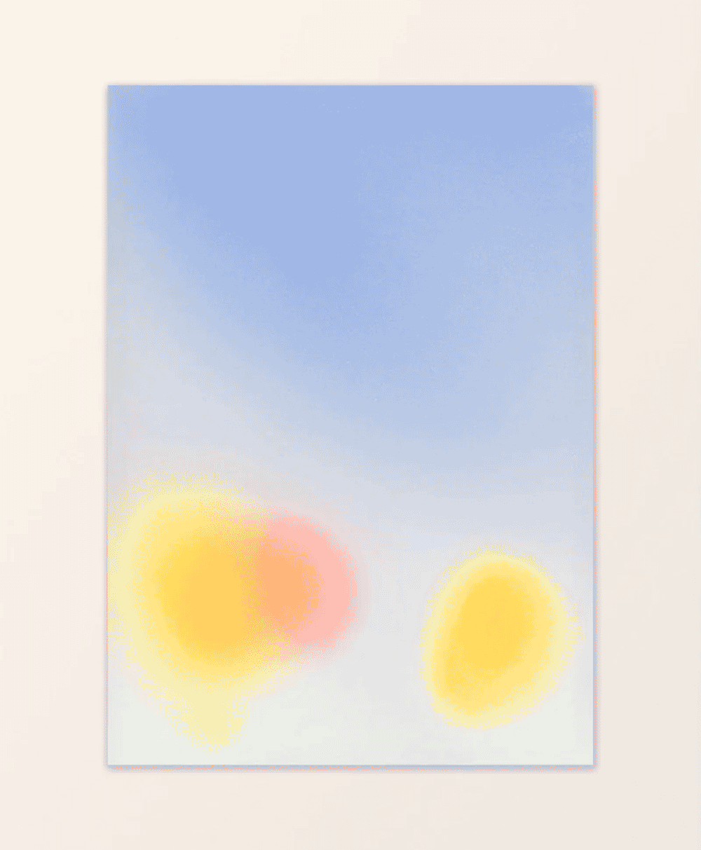 Abstract digital artwork with soft pastel blue, yellow, and pink gradients.