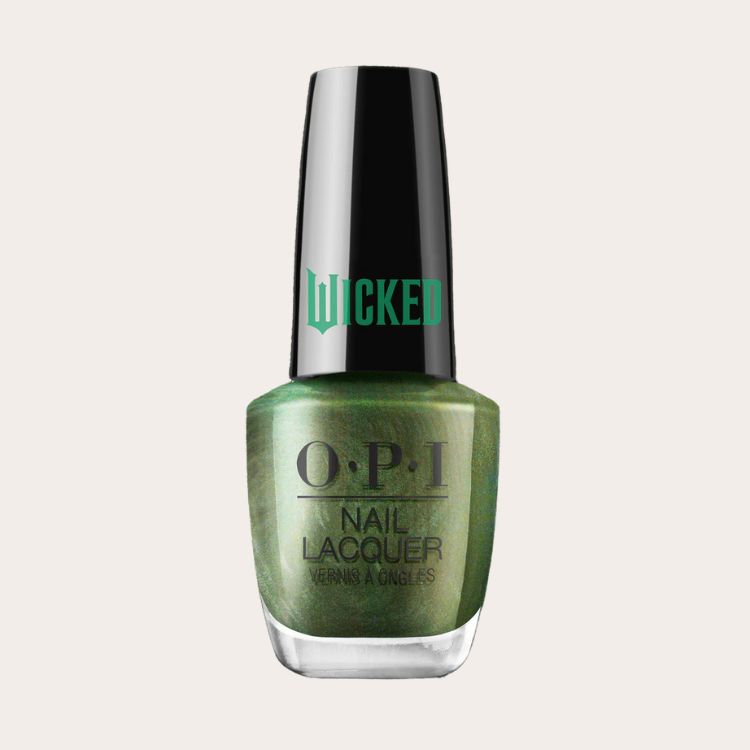 OPI Ozitively Elphaba nail polish bottle.