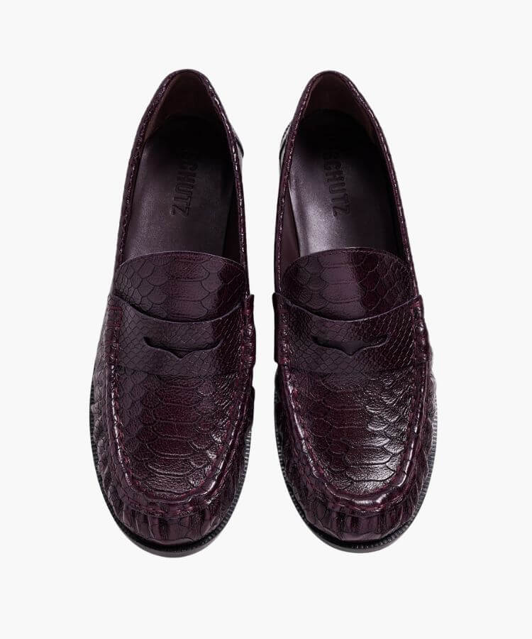 Dark Plum Loafers from Schutz.
