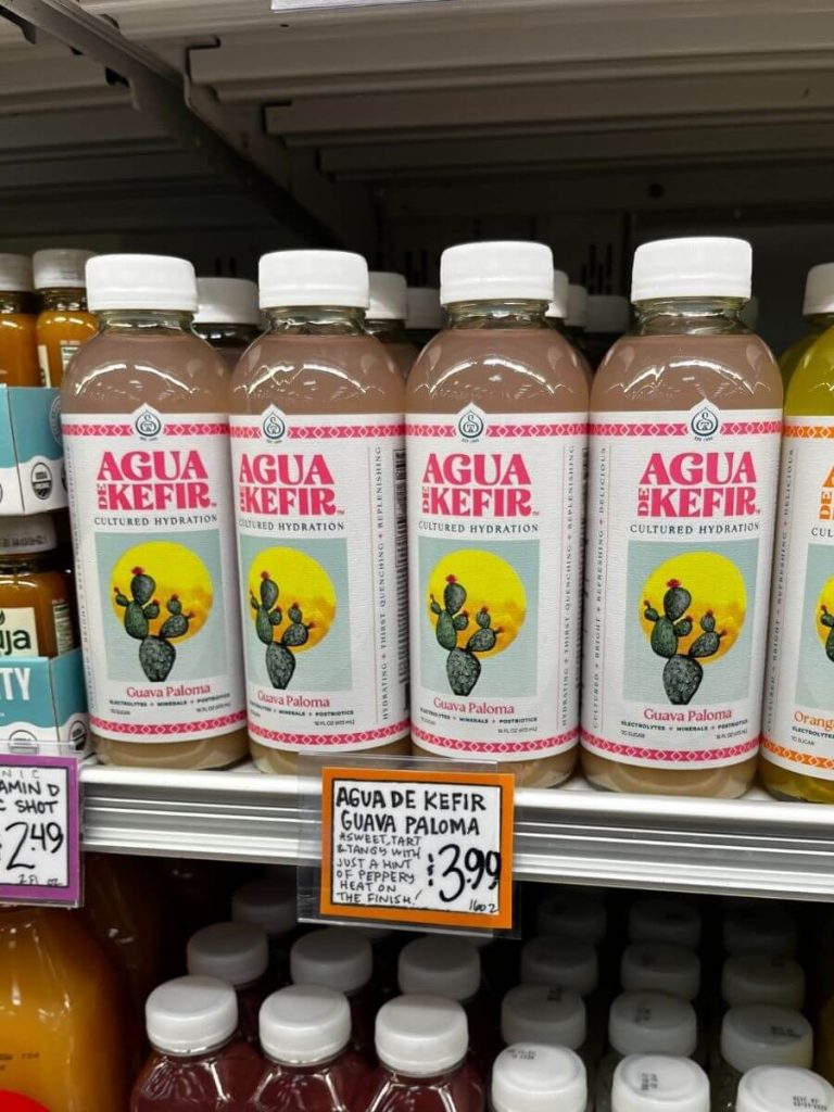 Trader Joe's Guava Paloma Agua de Kefir bottle.