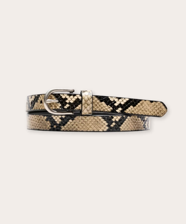 Skinny snake print belt from Banana Republic Factory.