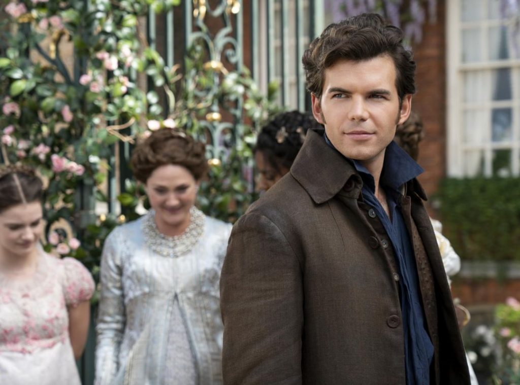 Lady Violet Bridgerton looking warmly at her family