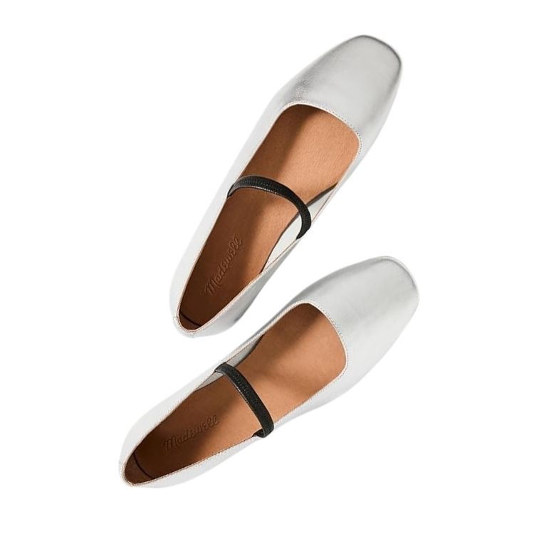 Black leather Madewell Greta ballet flats