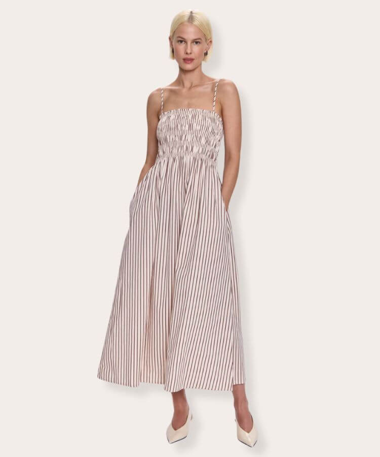 Pistola Bianca Shirred Bodice Dress