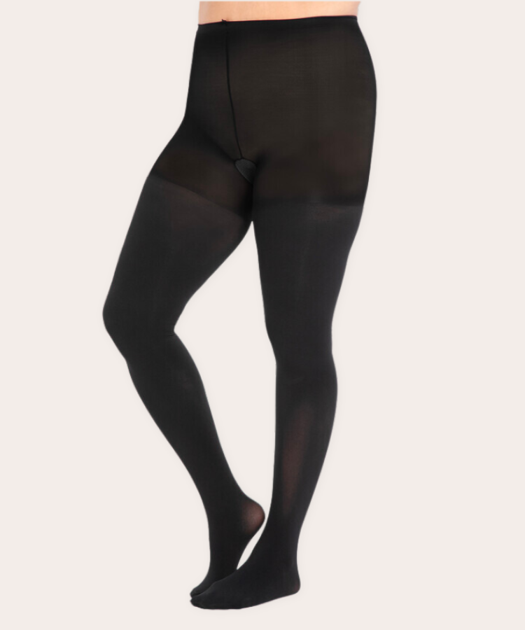 Eloquii black opaque tights.