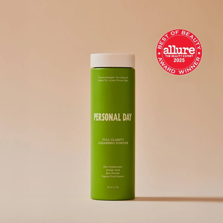 White bottle of Personal Day Full Clarity Cleansing Powder