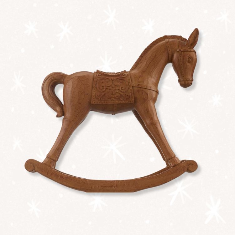 Small decorative wooden rocking horse.