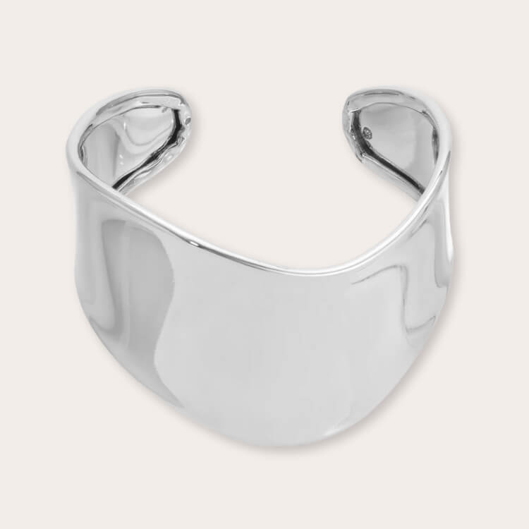 Ettika Smooth Cuff Bracelet in silver.