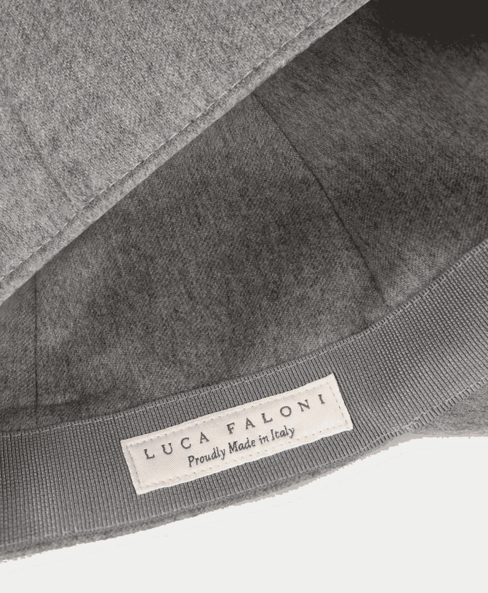 Internal label showing 'Luca Faloni Proudly Made in Italy'.