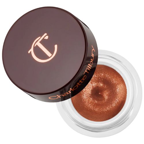Charlotte Tilbury Eyes to Mesmerize glass pot with cream shadow.