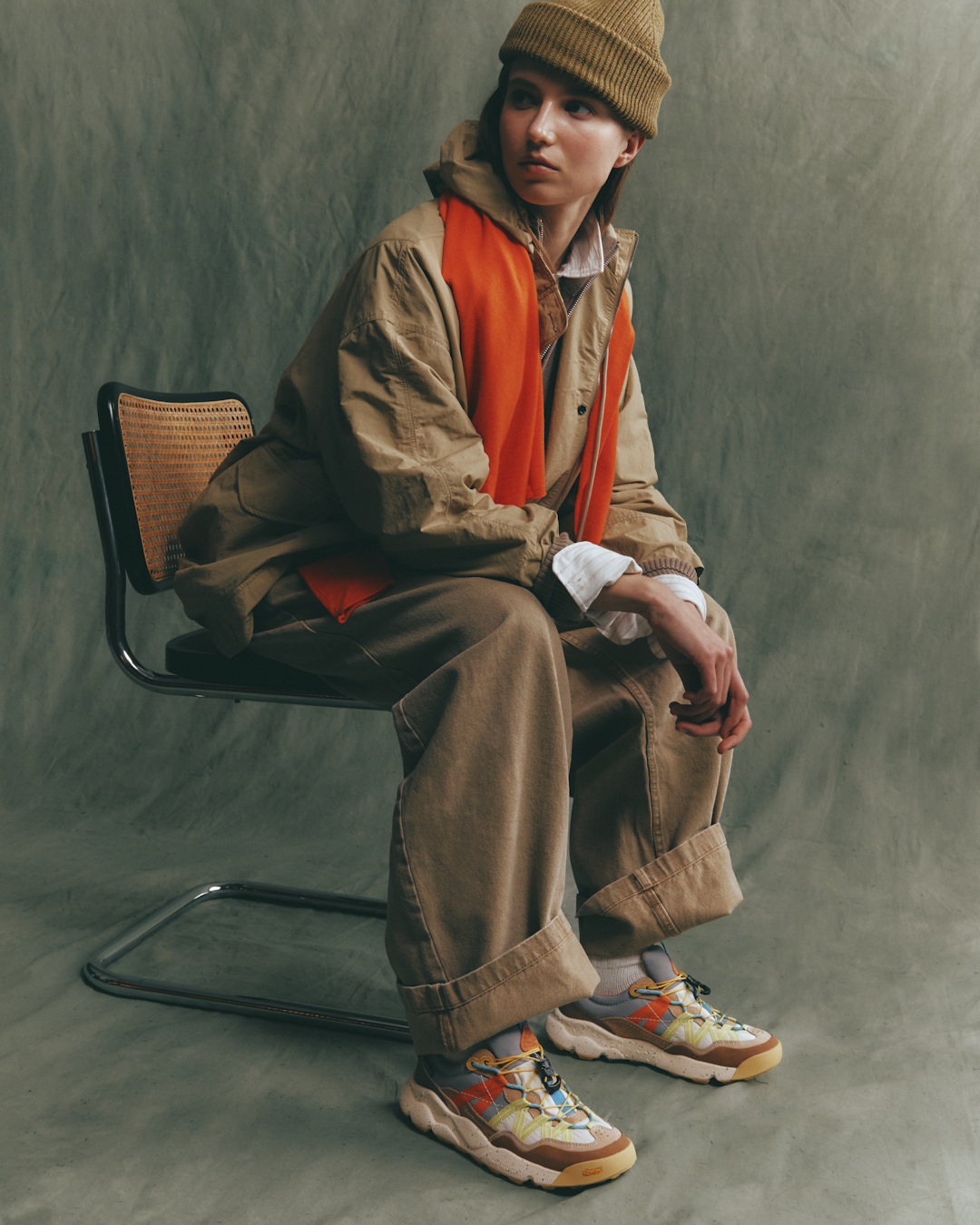 A group shot of various models from the Flower Mountain SS26 collection.