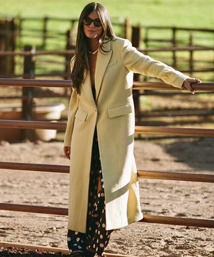 The Jenna Wool Blend Single Breasted Coat in bright canary yellow.