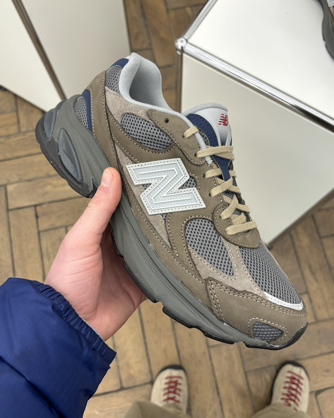 Full-body street style shot highlighting the oversized proportions of the Balenciaga 10XL sneakers.