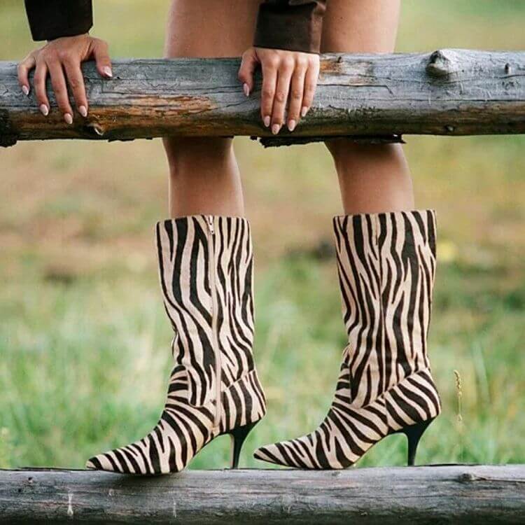 Gianni Bini zebra-print boots