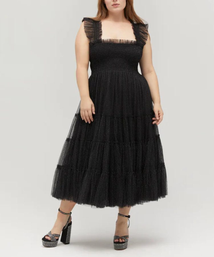 A voluminous black tulle Nap Dress by Hill House Home.