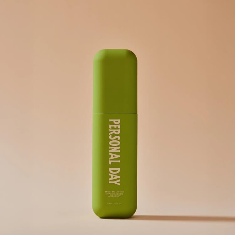 Blue spray bottle of Personal Day Trust Me on This Hypochlorus Acid Spray