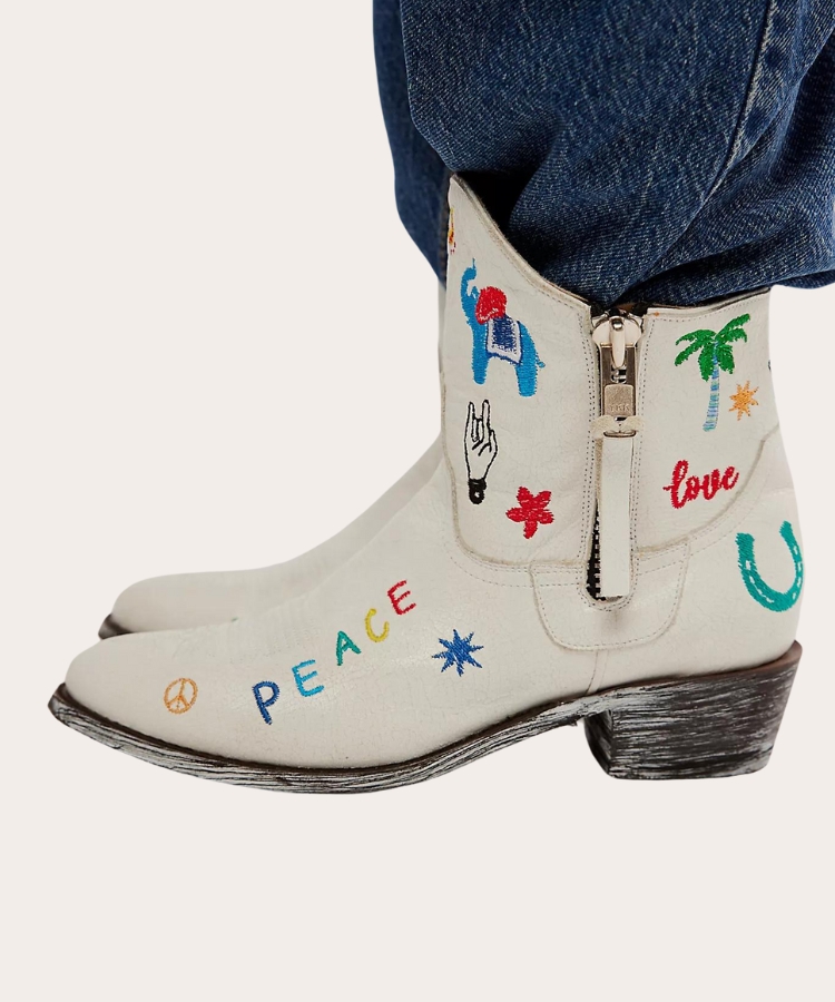 Mexicana embroidered boots with ornate floral and traditional patterns.