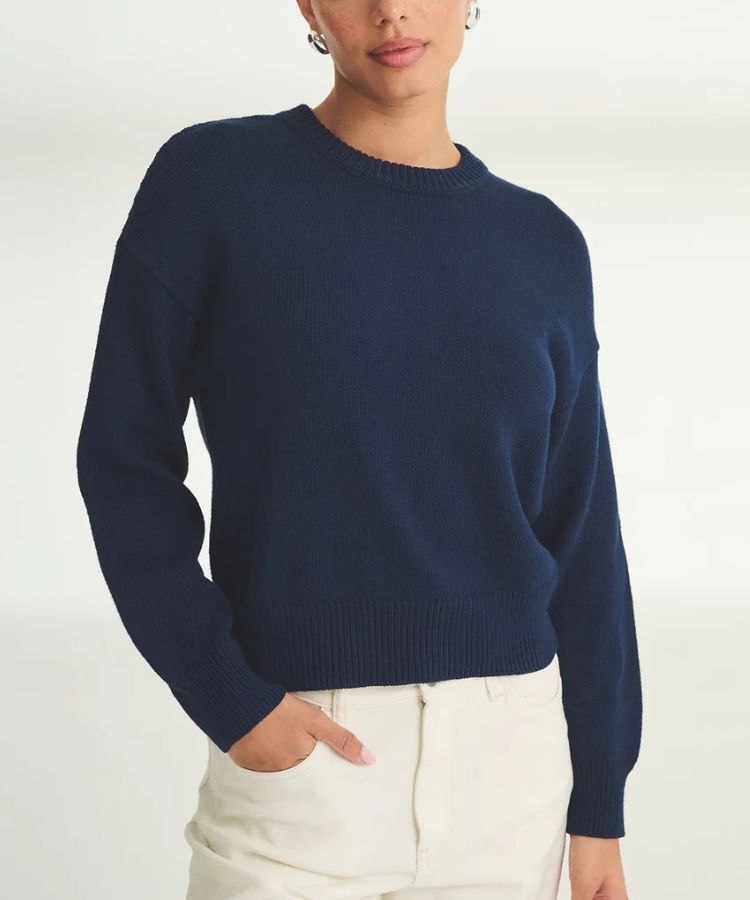 Catalog view of the NAADAM Cotton Relaxed Crewneck Sweater.