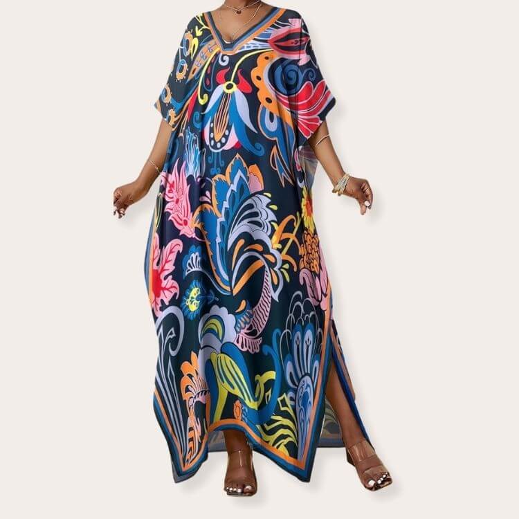 Patterned beach cover-up dress