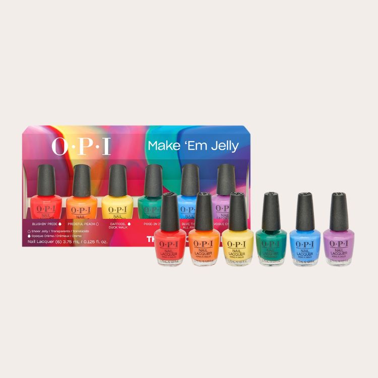 OPI Jelly Nail Lacquer Pack featuring multiple sheer shades.