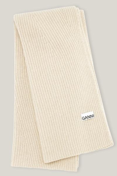 A matching Ganni rib-knit scarf.