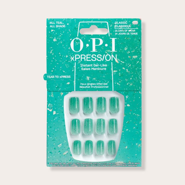 Alternative view of OPI Jelly Press On nails showing translucency.