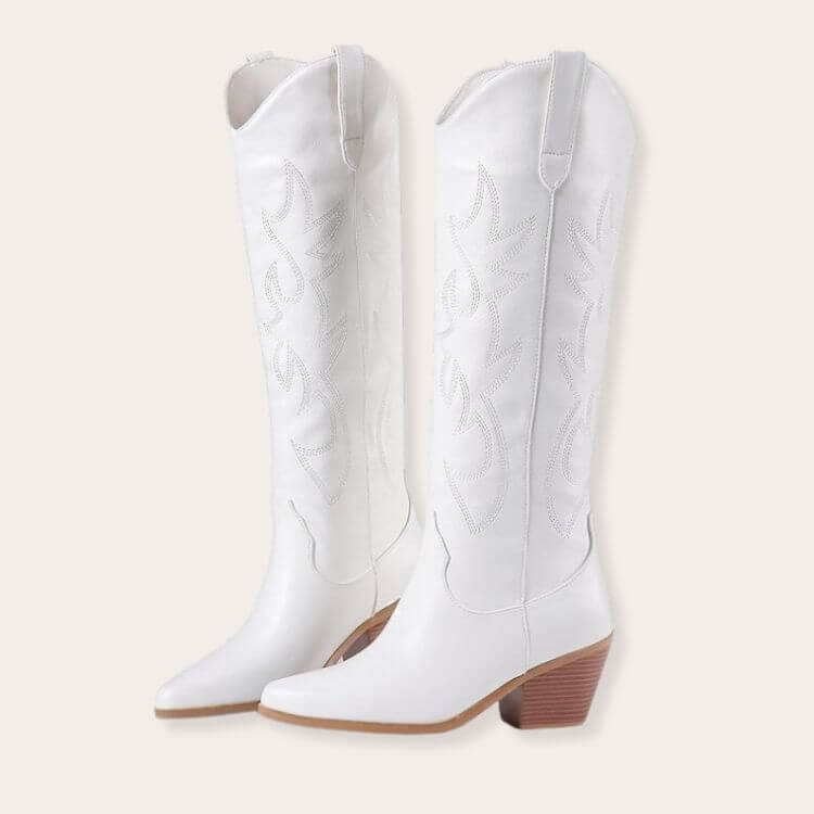 Classic white cowgirl boots