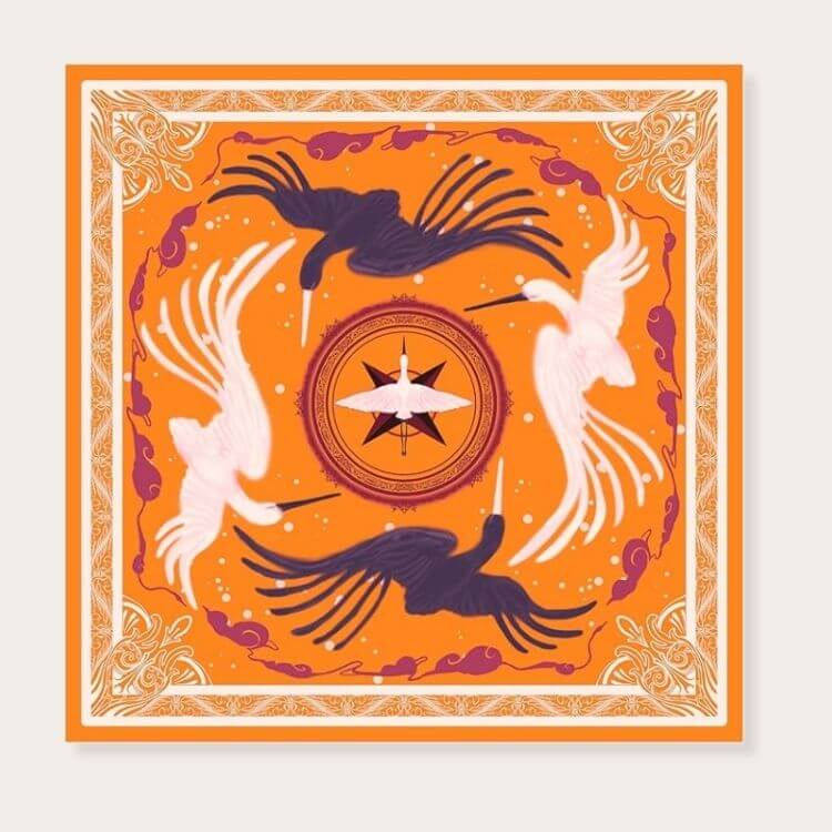 Orange patterned bandana