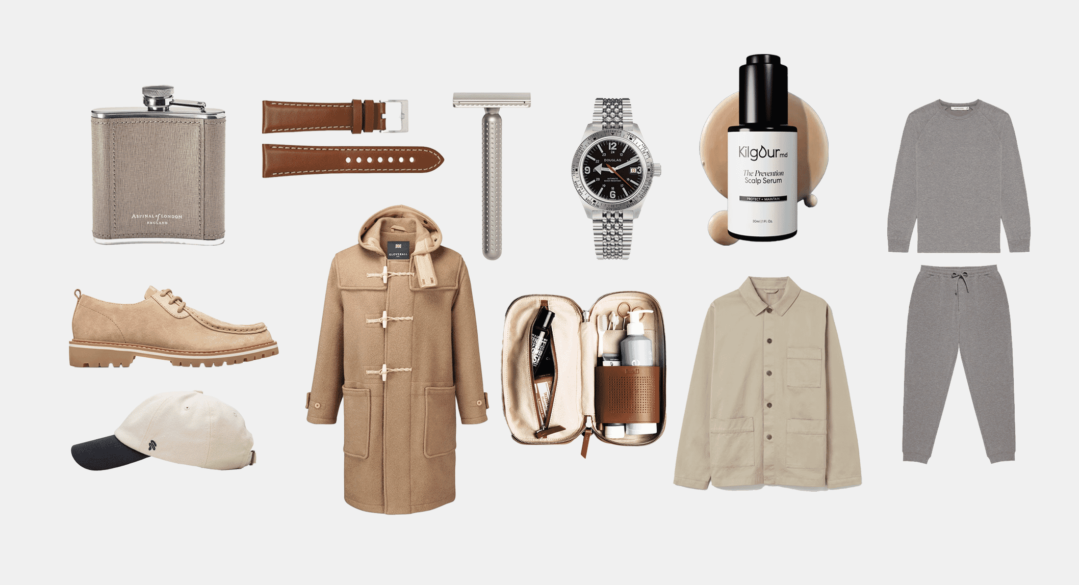 Lifestyle flat-lay of fashion and accessories emphasizing quality materials.