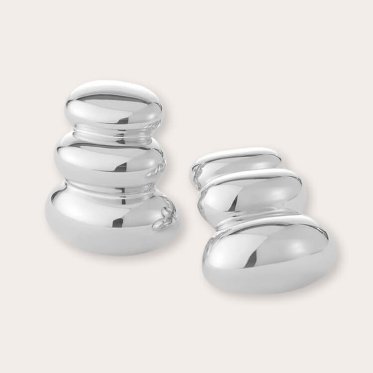 Jenny Bird Oversized Post Earrings in polished silver.