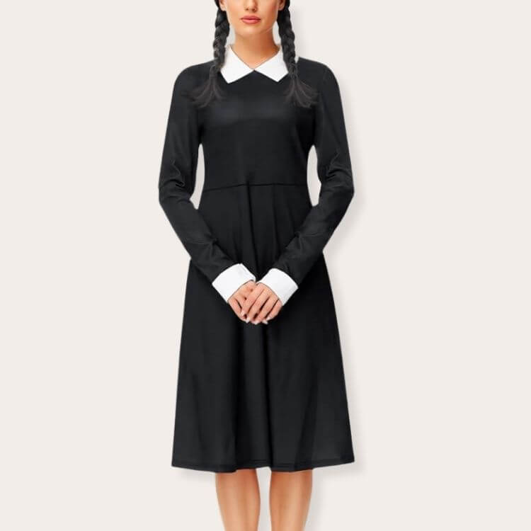 Black dress with a white collar