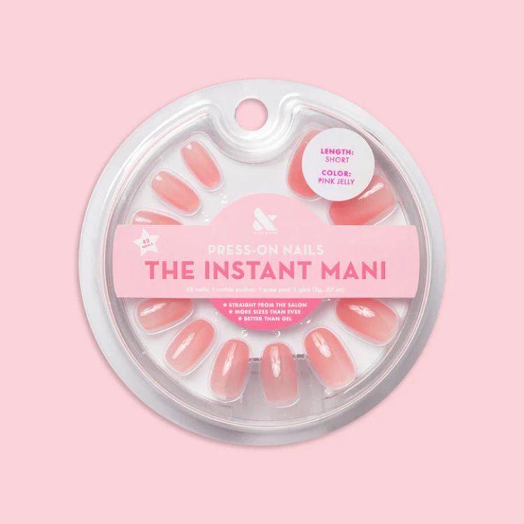 A set of Pink Jelly press-on nails with a syrup-finish texture.