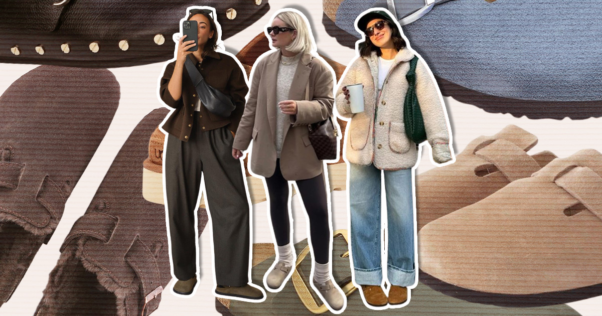 Introductory title graphic for fall clog fashion.