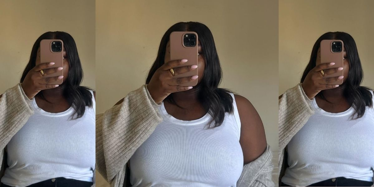 A monochromatic summer outfit featuring a white tank top and white denim.