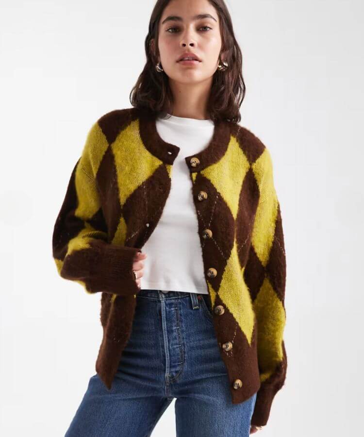 Oversized Argyle Cardigan from ASOS.