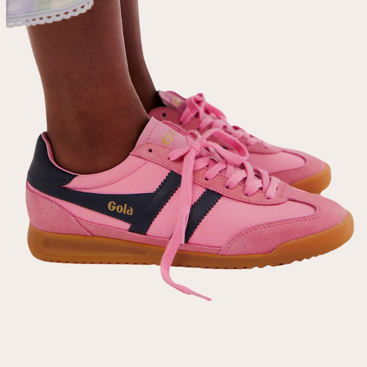 Gola Tornado sneakers in a forest green and orange color combination.