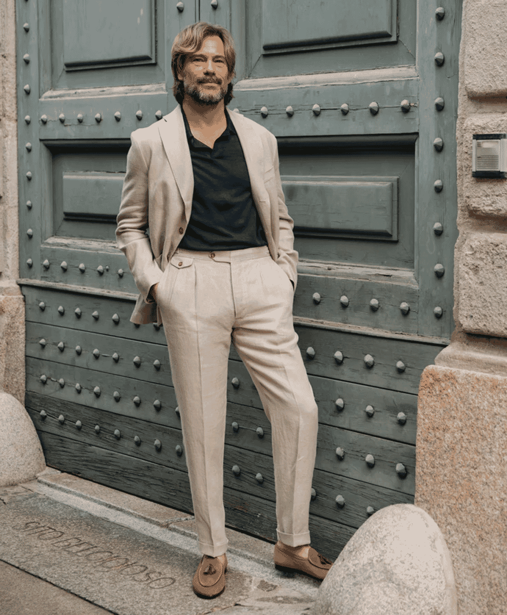 Front view of Velasca Villalago Linen Jacket