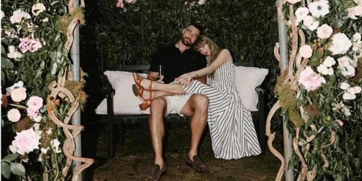 Graphic collage titled 'How to Recreate Taylor Swift's Engagement Look for Less'