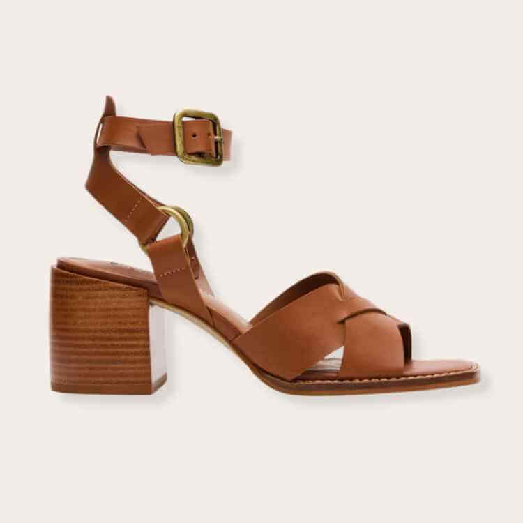 Steve Madden Truro Tan Leather Heels with block heel