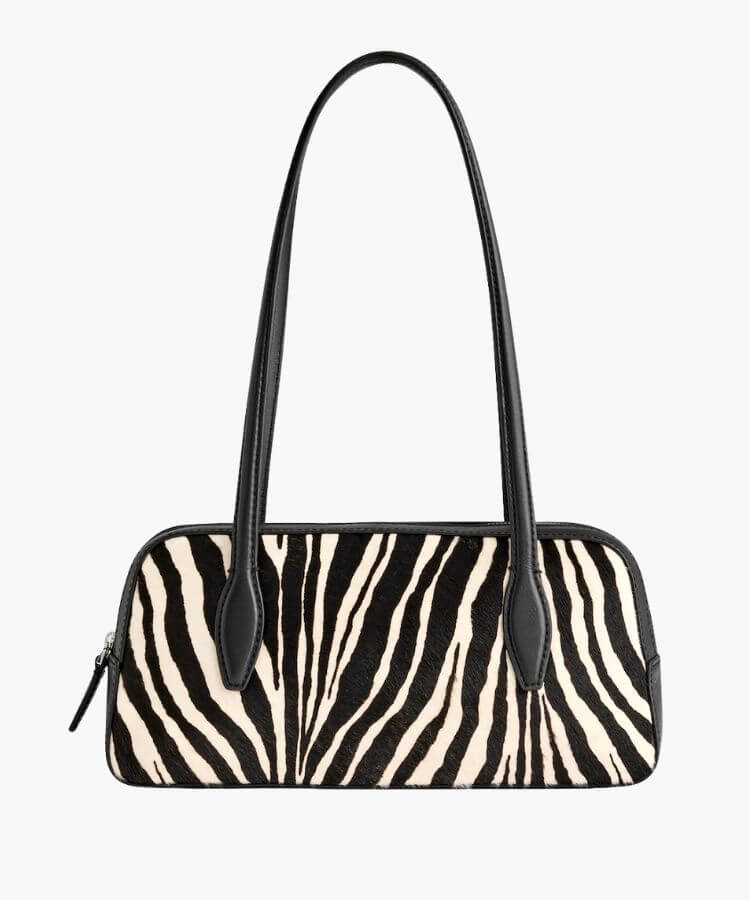 Madewell Top-Zip Mini Shoulder Bag in zebra print
