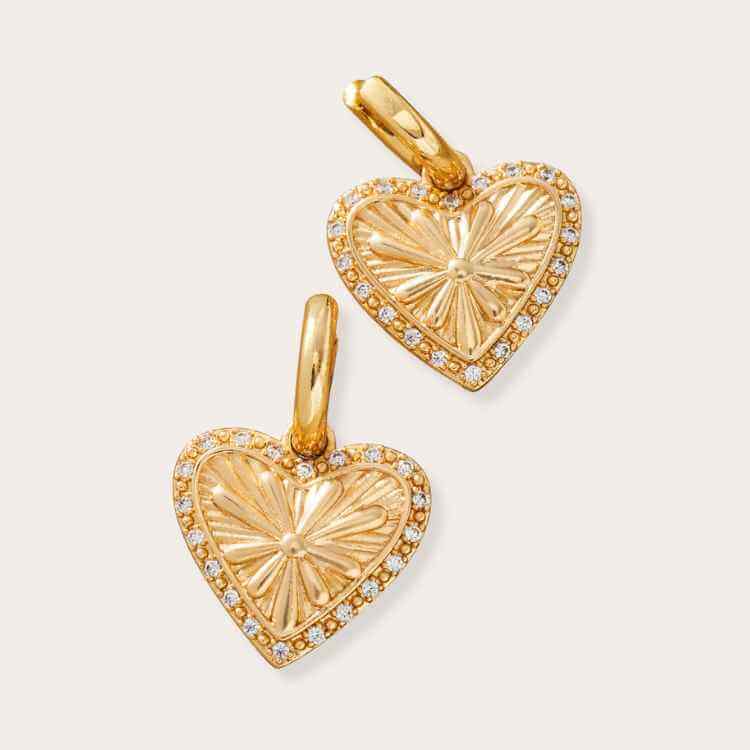 Anthropologie Fun Icon Charm Huggie Hoop Earrings