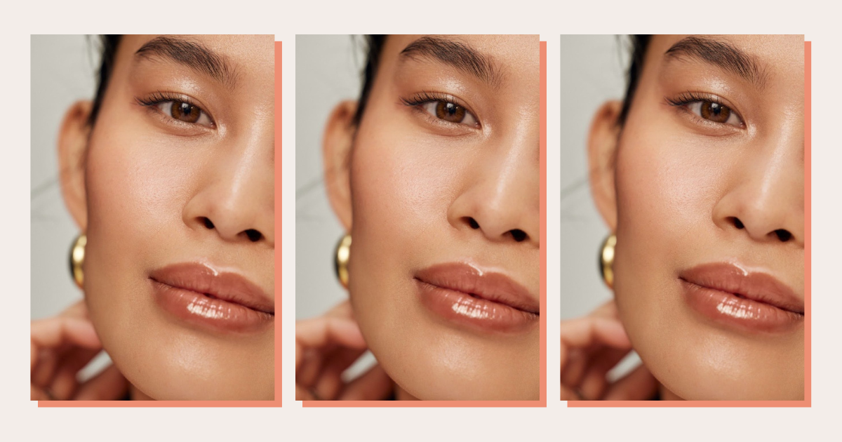 A close-up lifestyle shot of a woman with natural, sun-kissed terracotta makeup.