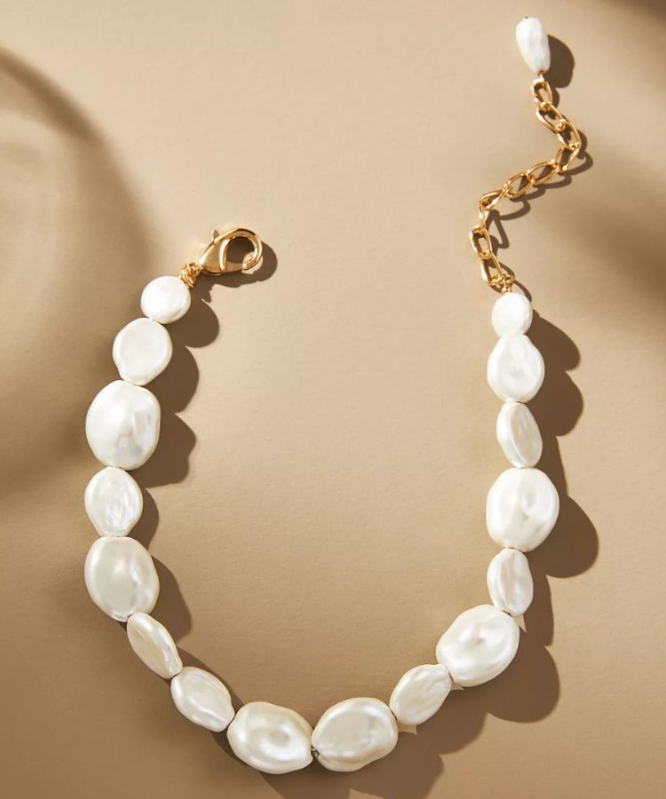 Chunky freshwater pearl necklace from Anthropologie.