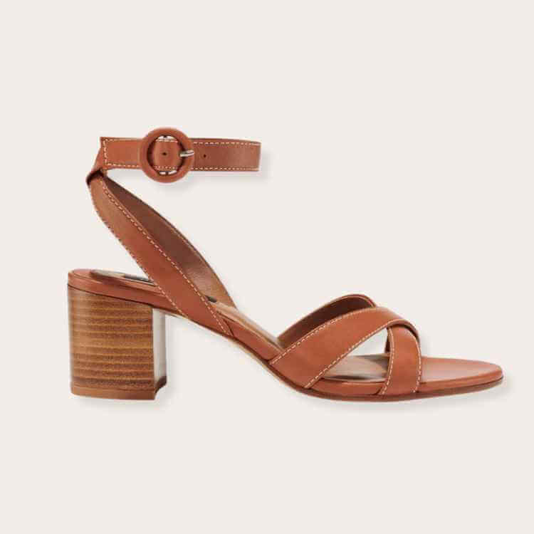 Margaux The City Sandal in tan leather