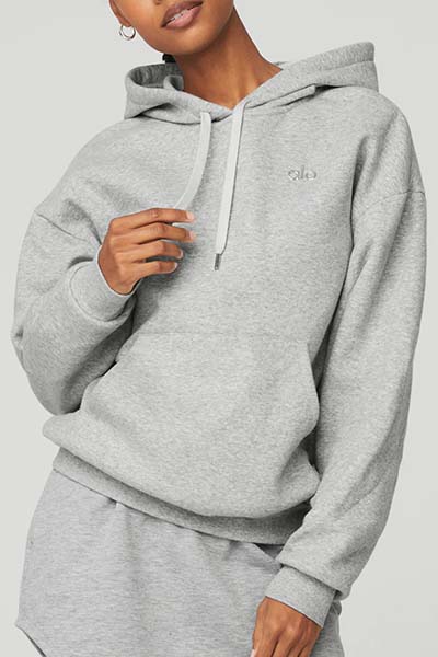 An Alo Yoga Accolade Hoodie in a premium soft fabric.