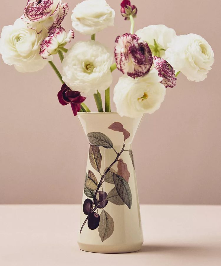 Rustic Olive Harvest Stoneware Vase with natural earthy tones.